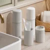 【CL】26Q3#027 White striped toothbrush box, multi-functional storage and organization, portable toothbrush, dental floss and toothpick storage box, hygiene products storage box details Picture